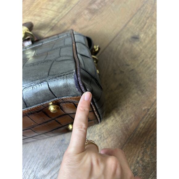 Vintage Brahmin Bags - Etsy vintage brahmin nancy embossed crocstone gray and brown gold hardware
